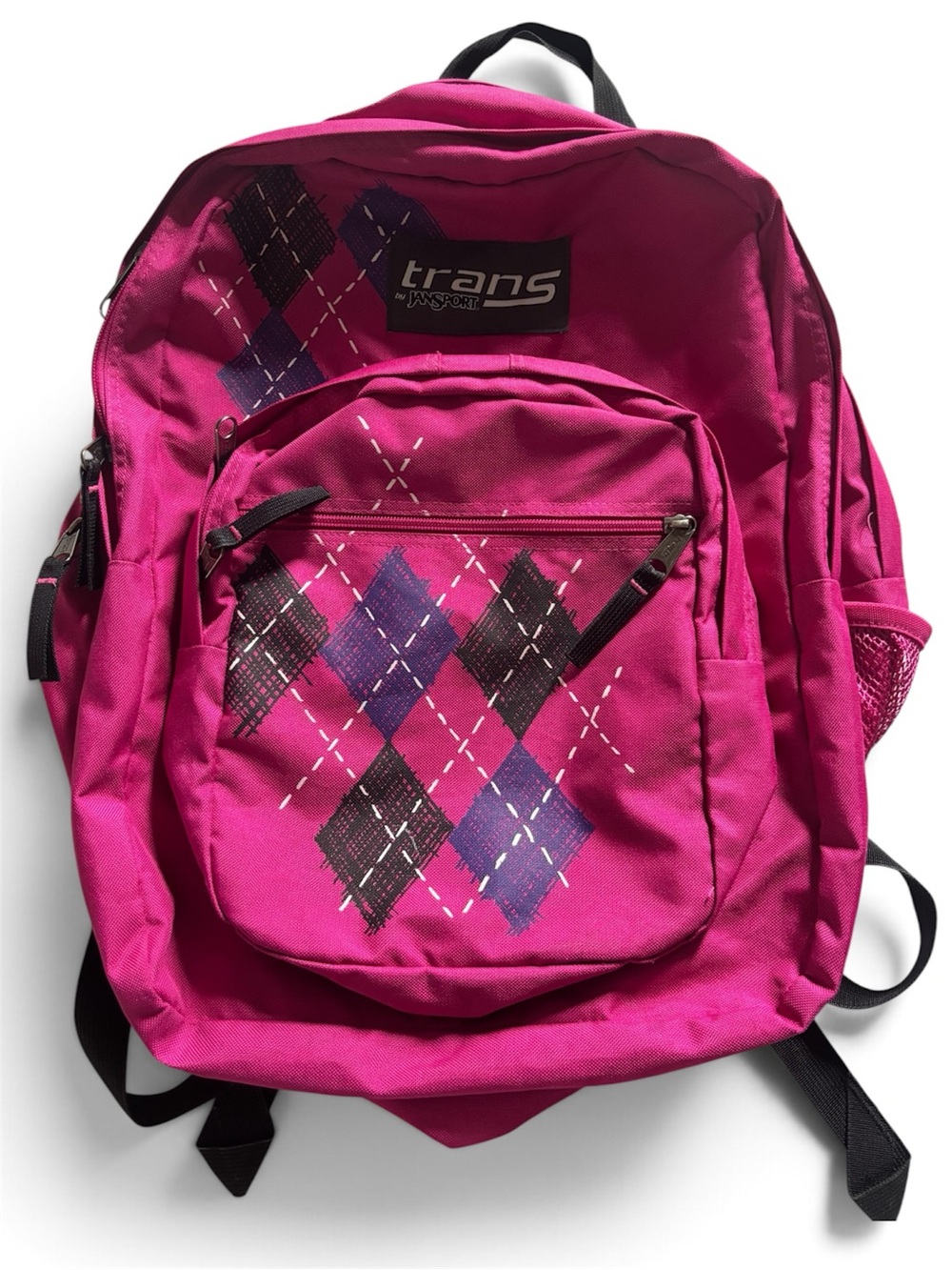 Jansport Hot Pink Argyle Backpack